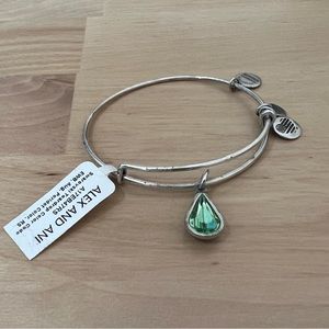 NWT Alex and Ani Green Charm bangle bracelet peridot birthstone energy infused